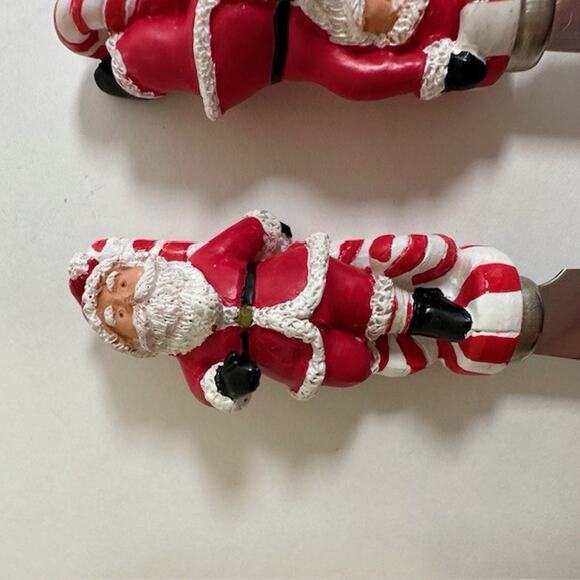 Boston Warehouse Peppermint Parade Santa Cheese Spreader set/4 Christmas Holiday - Picture 8 of 16